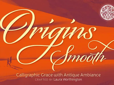 Origins Smooth calligraphy contemporary cursive decorative dingbat display editorial elegant fancy hand drawn handwriting headline icons invitation italic lettering modern origins smooth