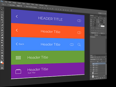 Header UI Kit color design header heading material title ui ui kit
