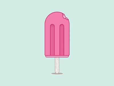 Iced Out flat ice cream icon icy illustration line minimal popsicle summertime