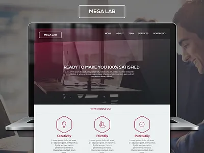 Mega Lab Website UI Design my First One ! design elements flat lab landing mega page ui ux web website