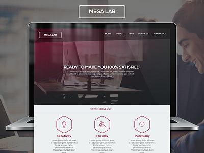 Mega Lab Website UI Design my First One ! design elements flat lab landing mega page ui ux web website