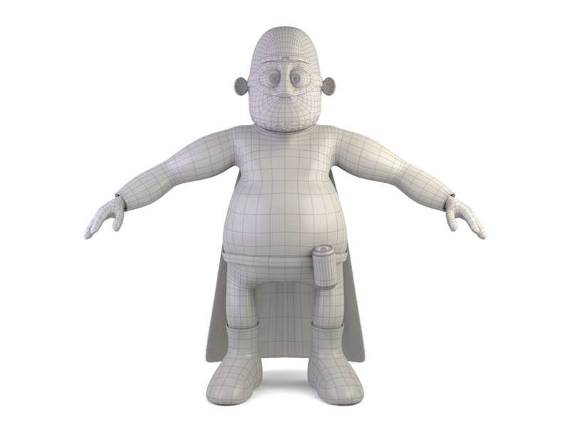 Very Experienced Dad - wireframe 3d character hero model modo render superhero wireframe