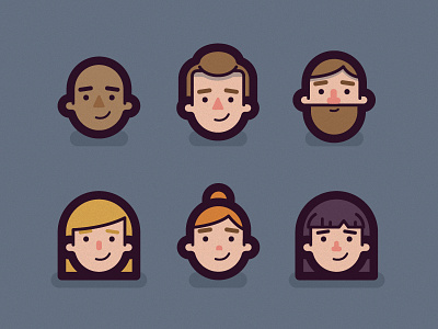 Character Heads avatar beard character face head icon illustration