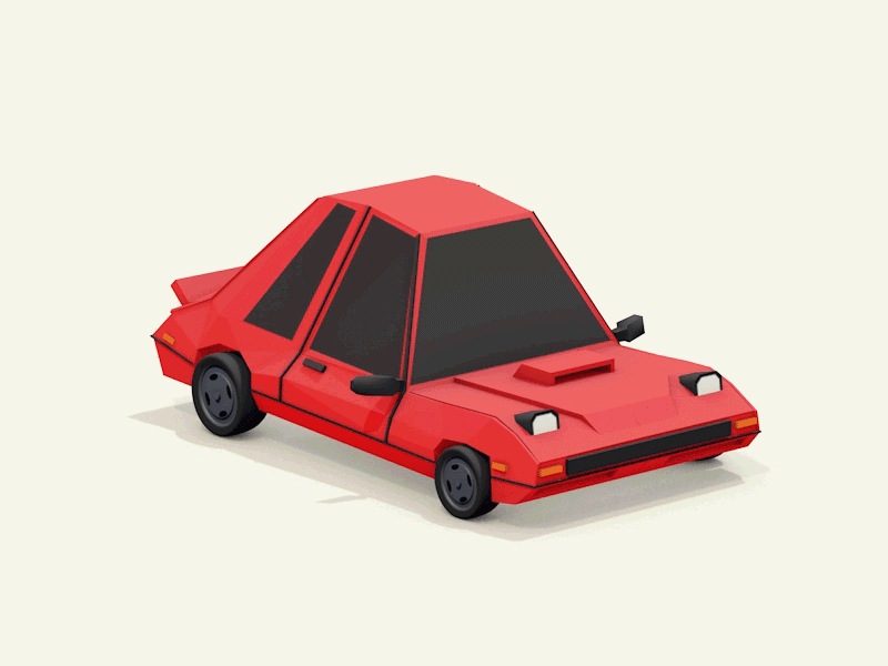 Car car cinema 4d illustration lowpoly modelling motion red turntable