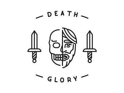 Death or Glory character design illustration illustrator lines logo logotype mark minimal skull tattoo vector