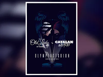 Champions League Final Poster Full Poster barca champions league feathers football illustration juve portrait soccer vector