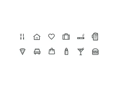 Expenses Icons glyphs icons line mini monochrome simple small