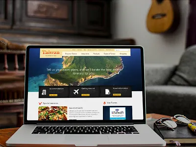 Taiwan Tourism big banner clean modern taiwan tourism travel website