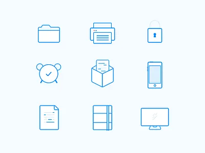 9 outline icons freebie blue freebie icons outline sketch vector
