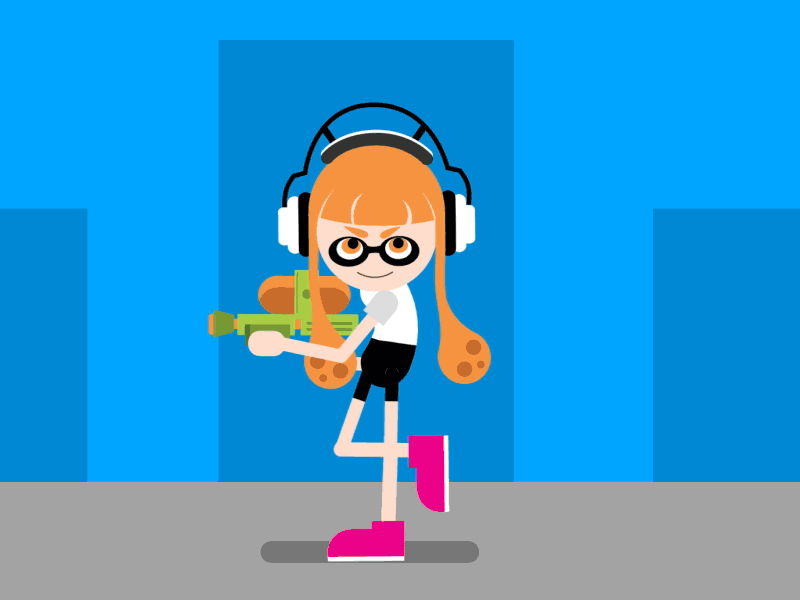 Splatoon Animated Loop 2d after effects animation character gif illustrator nintendo splatoon