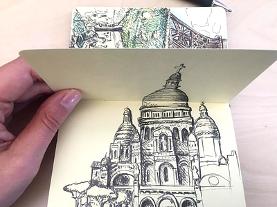 Travel doodle drawing ink moleskin paris personal sketch vacation