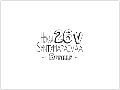 Simple birthday card black card design font simple typography white