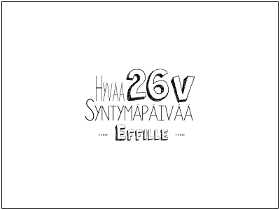 Simple birthday card black card design font simple typography white