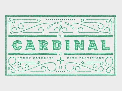 Cardinal Provisions food lettering logo type