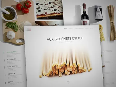 Landing - French Food clean food home italy landing pasta pizza ui ux white wine