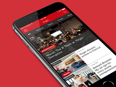 Virgin blog App app blog flat ios news ui virgin