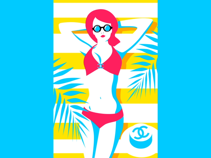 La croisette animation cannes chanel croisette fashion gif glasses illustration paris rihanna woman