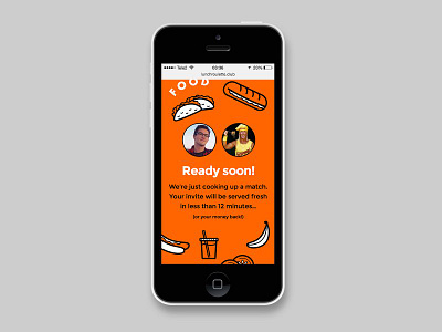 Lunch Roulette community dating food fun lunch matching orange product ui ux