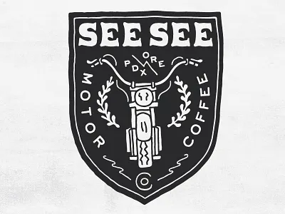 See See Motorcycle Stamp coffee handmade illustration motor motorcycle stamp type typography