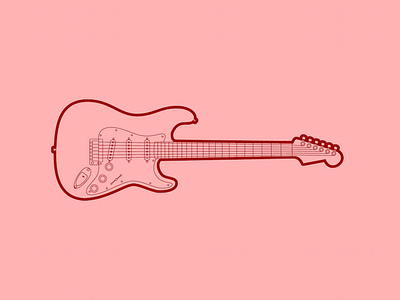 Fender Stratocaster - 30 Minute Warmup drawing electric fender flat guitar illustration instrument music stratocaster warmup wip