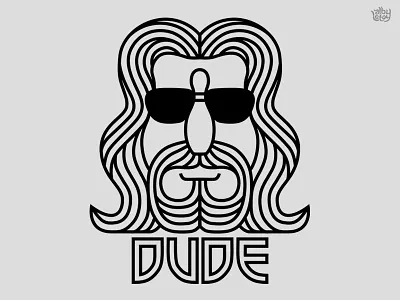 The Dude bowling dude illustration lebowski line logo movie symmetry t shirt threadless vector