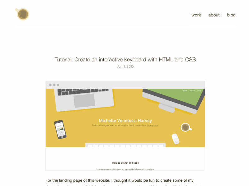 Blog layout + tutorial css flat design gifs illustrations portfolio product design tutorial