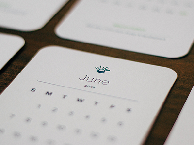 June calendar icon june letterpress sun sunset