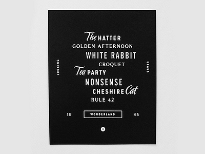 Nonsense alice cheshire cat nonsense print screenprint tea party typography variety show wonderland