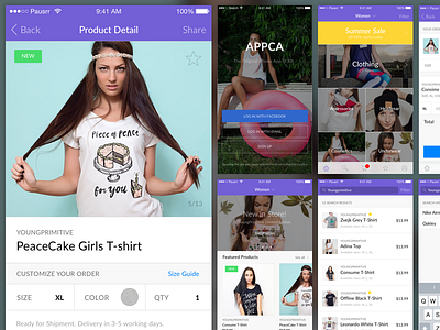 Appca - Ecommerce UI Kit app e commerce iphone login purchase shop sign up skecthapp sketch ui ui kit uikit