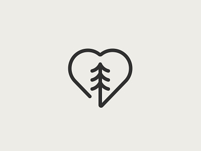 Tree heart logo mark branding heart icon identity logo mark tree vector website