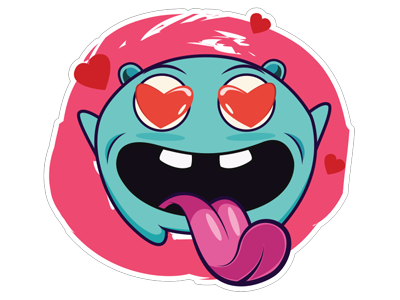 sticker in love cartoon color cute fun love sticker