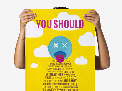You should... balance less is more overwhelmed poster print relax sayings stress timeout