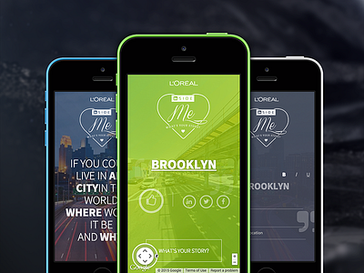 L'Oreal Mobile Site Design/Code INside Me campaign css gmaps google insideme linkedin loreal maps mobile streetview ui whatsyourstory