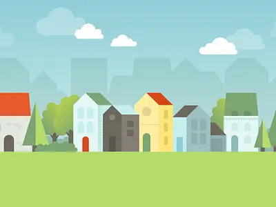 Cityscape cityscape clouds houses illustration illustrator sky skyline trees