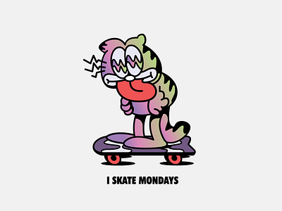 Gnarfield illustration longboard monday sk8 skate skateboard