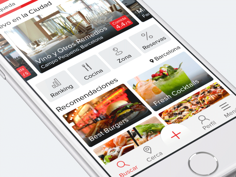 Restaurant guide animation design eat flat guide interface ios mobile restaurant ui ux