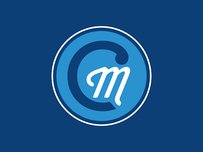 Camp Monroe Identity blue camp crest logo monogram navy summer camp