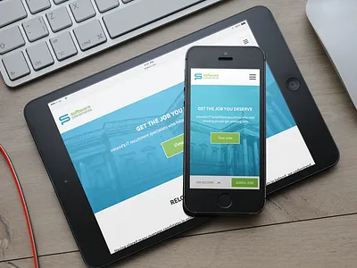 Recruitment mobile devices background image blue green hero unit mobile recruitment responsive rwd tablet