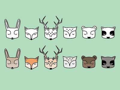 Woodland Icons animal design favicon flat icon illustrator line symbol vector web woodland