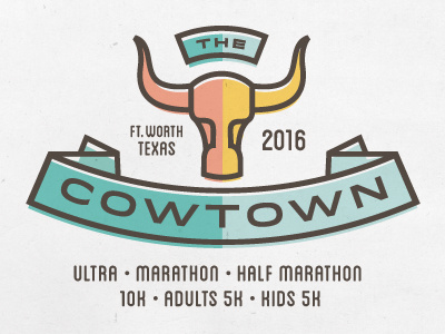 Cowtown Marathon Logo bull cow cowtown fort worth ft worth logo marathon texas