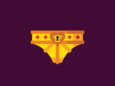 The Key to My Fart chastity belt connection fart gold heart illustration love smells like pennies undies