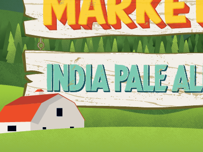 BB's first beer label barn illustration india pale ale ipa kraft beer label vector