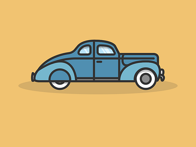 Ford Coupe DeLuxe 1940 car ford illustration jakob treml flat lines oldtimer simple vector