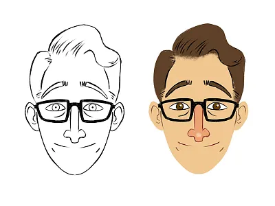 Marco Illustration Lineart & Color character design color head illustration lineart photoshop