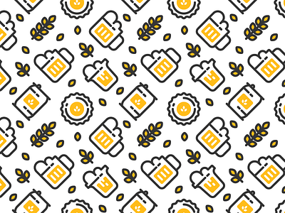 Seamless Beer Pattern beer drank drink drunk icons outline outline beer icons outline icons outline pattern pattern seamless wheat