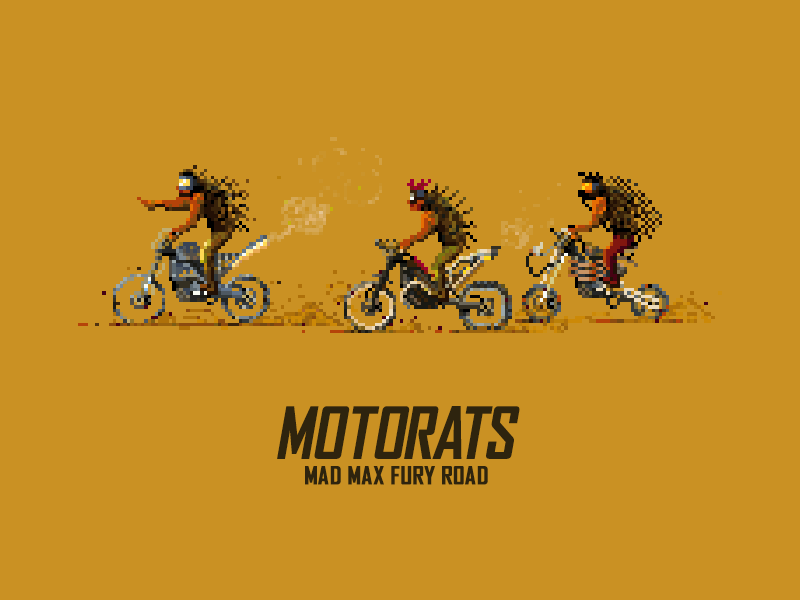 MAD MAX Fury Road — Motorats 8bit animation art car fan fury road gif mad max minimal pixel art