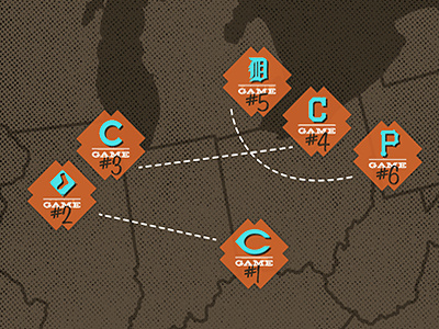 Park Map baseball chicago cincinnati cleveland detroit halftone infographic map mlb pittsburgh sports design