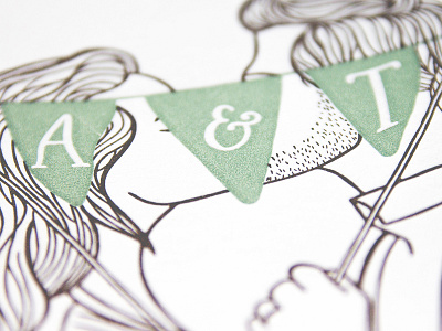 Illustration for my wife's and my wedding :) illustration lettering line drawing lineart stationary typography vintage wedding