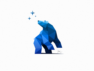 Bear. #02 bear blue branding icon light logo poly polygon rebound sight sky star