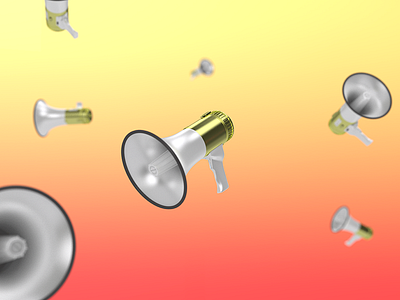 Megaphone 3d background c4d cinema 4d gold megaphone